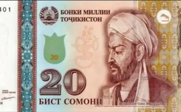 تصویر ابنسینا بر اسکناس ۲۰۰ سامانی تاجیکستان